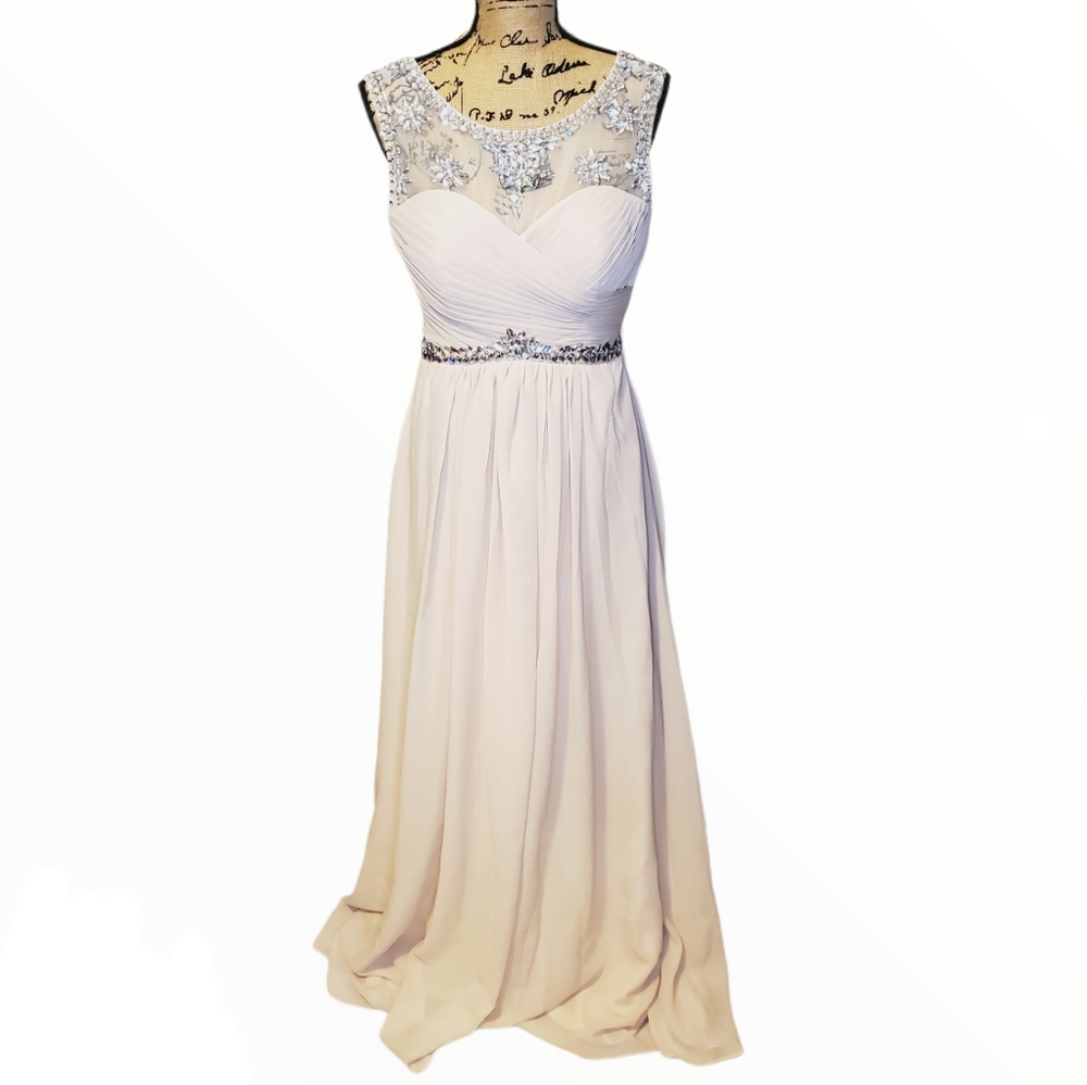 MisShow A-Line Sexy Partial Backless Sparkly Crystal Dress